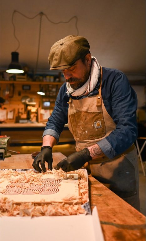 Juan Lorenzo Muratori al lavoro in laboratorio